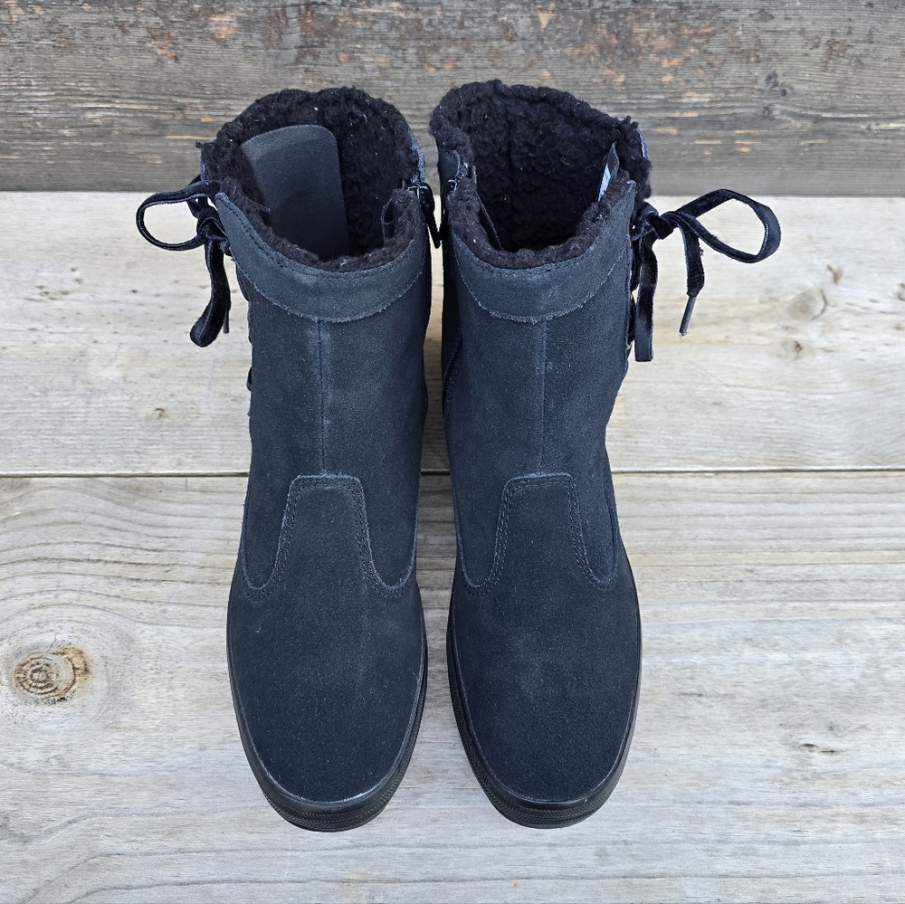 Keds NEW Sunny Side Cozy Suede Shearling-Lined Cabincore Ankle Boots 9M - Picture 7 of 16